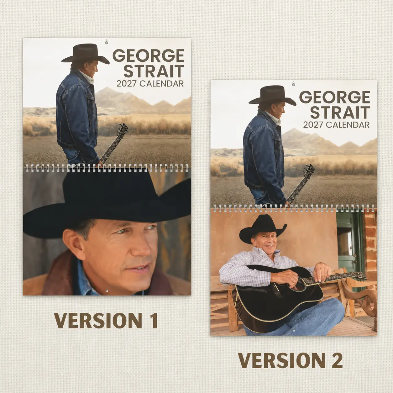 George Strait 2027 Wall Calendar, Country Music Singer Photo Calendar, Cowboy Western Fan Collectible, Monthly Bedroom and Office Decor, Gift for George Strait Fans, Country Music Lovers, Dad and Husband, Trending Country Calendar 2027, Two Versions
