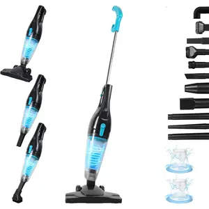 Corded Vacuum Cleaner, 15KPa  Suction with 400W , 12 in 1 Lightweight Bagless Stick Vac with Handheld, Ultra Quiet, for Hardwood Floor Carpet