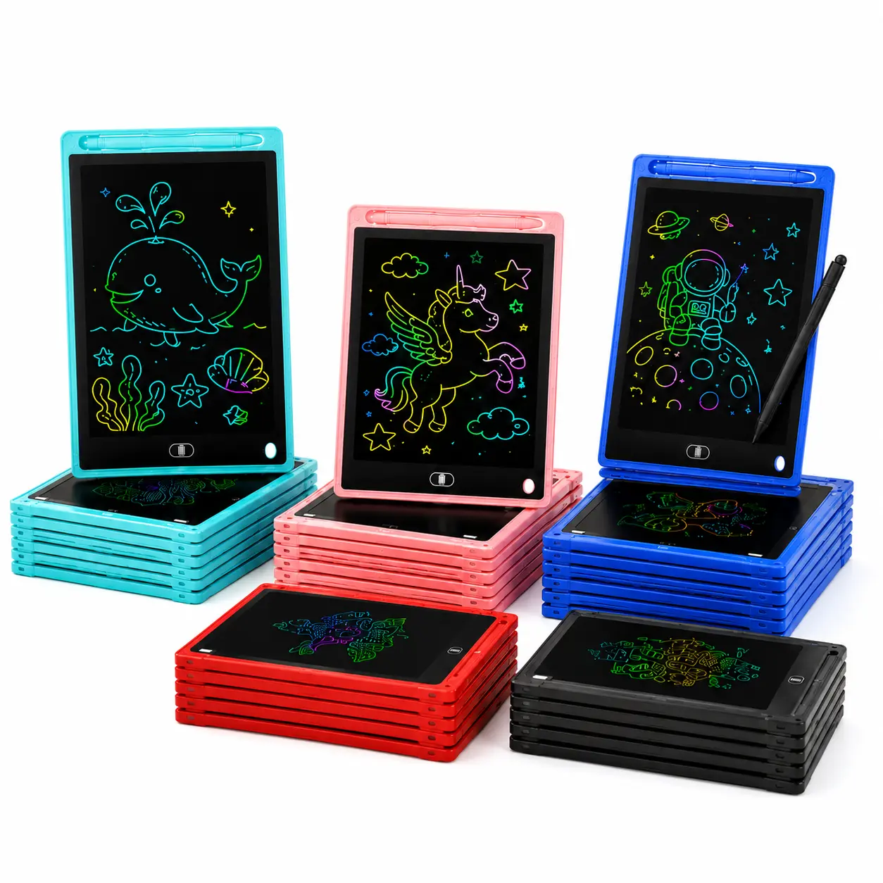 8.5” LCD Writing Tablet Bulk Pack (10-20-30-40 PCS) - Durable, Reusable, Colorful Digital Toy Tablets, Educational Drawing Boards for Classrooms, Teachers, Homeschooling, Daycare (Batteries, Cells Included)