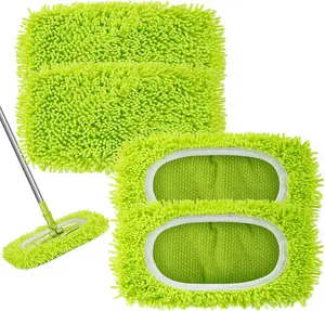 Swiffer Compatible Reusable Wet Dry Cleaning Cloth Mops - 4PCS Durable Super Absorbent Microfiber Pads for Hardwood Floor Cleaning, Washable Reusable Mops