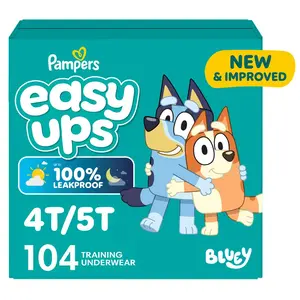 Pampers Easy Ups Bluey OMS Disposable Training Pants - Pack Size 4T/5T - 104ct