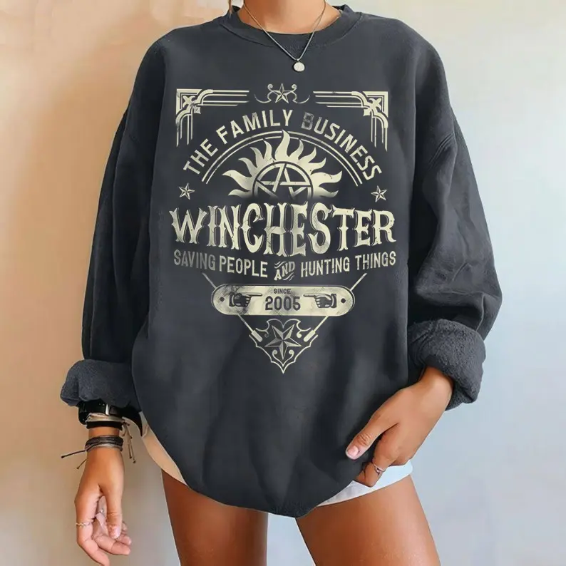 Supernatural Winchester Brothers, Dean and Sam Sweater - Team Edward Cullen - Unisex Heavy Blend - Crewneck Sweatshirt - Robert Pattinson Cotton T Shirt Hoodie Classic fabric