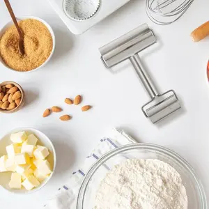 Stainless Steel Rolling Pin, Easy to Use and Clean, Ideal for Baking Dough, Dumpling Skin Roller, Pizza Press, Kitchen Utensil