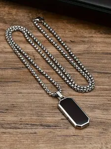 Men's Elegant Necklace with Oil-Drop Pendant, Unique Geometric Design, Fashionable and Sophisticated Accessory for Various Occasions