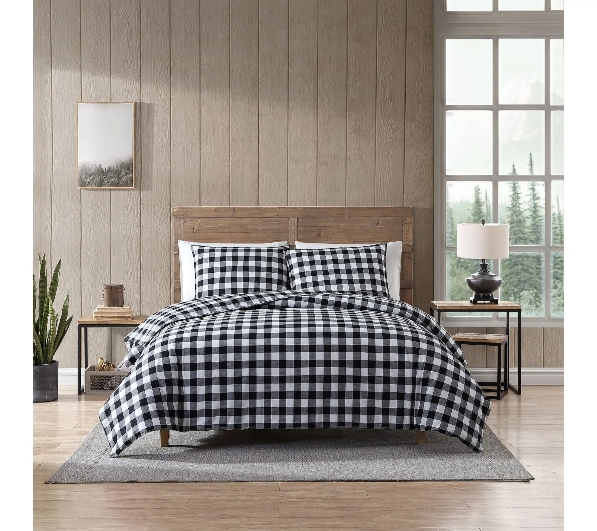 Eddie Bauer Mountain Plaid Black King Duvet Cover Set Eddie Bauer Mountain Plaid Black King Duvet Cover Set