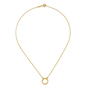 Satya Jewelry 18 Inch 18Kt Gold Plated Brass Chain Charm Necklace- One year Warranty