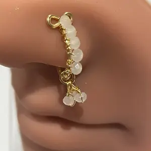 Fake Nose Ring | Nose Cuff | Faux Nose Ring | Fake Nose Ring Bead Wrapped| Nose Cuff Set | No Piercing Needed | Adjustable Nose Clip nose cuff