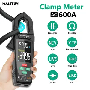 FY382C True RMS Clamp Meter with Backlit Digital Clamp Meter.Mastfuyi Clamp multimeter  upgrade .USB Charger 6000 Counts 600A Amperimetric Clamp Tester NCV Electrician Tools, Hook-Type Multimeter, Auto-Ranging,  Resistance, Capacitance