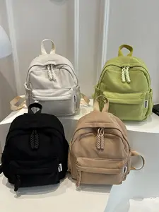 Single Color Corduroy Backpack, Fashionable Simple Student Bag, Large Lightweight School Bag for Teenagers and College Students