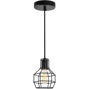 CWI Lighting Secure 1 Light 6 inch Black Down Mini Pendant Ceiling Light 9608P6-1-101