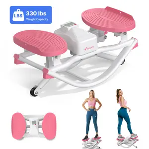 Merach Rocking Stepper Ski Machine with 3D Motion Stepper Design Side Sepper Machine for Home Workout - 330 lbs Capacity, Compact & Space-Saving Design, Built-In Counter