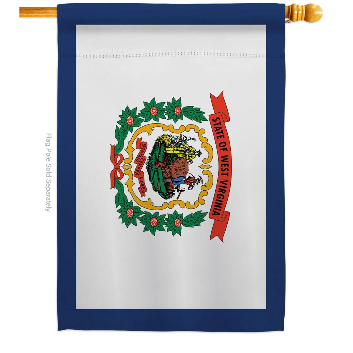 Americana Home & Garden  28 x 40 in. West Virginia American State House Flag with Double-Sided Horizontal Decoration Banner Garden Yard Gift