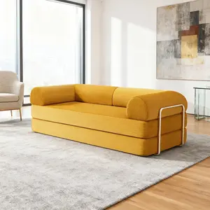 79" Perri Corduroy Compressed Sofa Bed with Lumbar Pillow for Living Room, Office