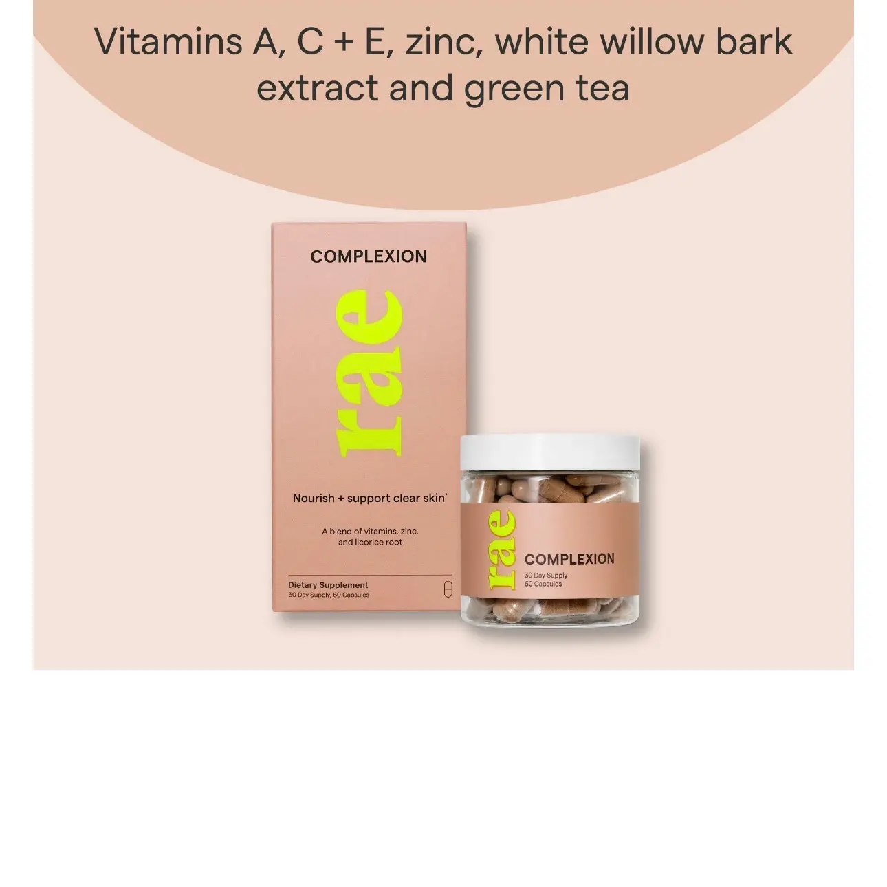 Wellness Complexion Capsules - Support Radiant Skin with Vitamin A, White Wil... Adult