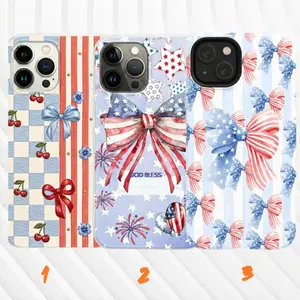 Summer Coquette Bow Ribbon Collection iPhone Magsafe / Tough Phone Case, 4th of July Art, Fits iPhone 17 16 15 14 13 12