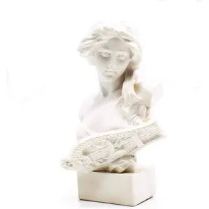 Resin Bust Statue 2.95 Inch Plaster Figurines Mini Home Decoration Sculpture White for Art Hobbyist-Artemis, Home Decoration