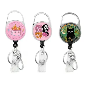 Expandable Badge Holder Clip, Fun Work Label Display Stand, Medical Teacher Rotating Badge Clamp, Office ID Card Case, Student Campus Pass Holder