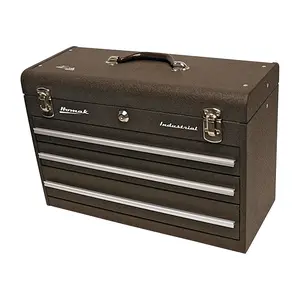 Homak BW00203200 13.75 x 20.25 x 8.75 in. Industrial 3 Drawer Friction Toolbox - Brown