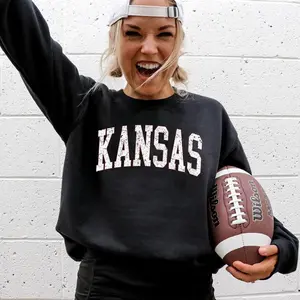 Kansas, Football, Sports, Game Day, Big Game, Touchdown, Tailgate Party, University, College, State Sweatshirt, Women's Crew Neck, Crewneck