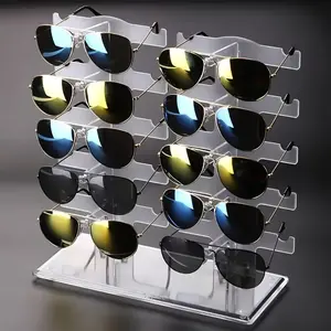 Glasses display stand, sunglasses frame glasses storage, transparent storage, neat, beautiful and practical, display stand, glasses frame, home storage organizer, bedroom accessories, Adjustable Display Racks, can store ten glasses for storage and display