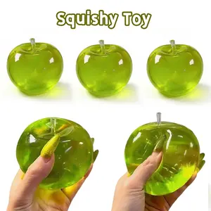 3pcs Green Apple Squeeze Toys Relieve Stress and Vent Anger Fidget Toys Plasticity Squeeze toys To Relieve Stress for Friends Squishy Fruit