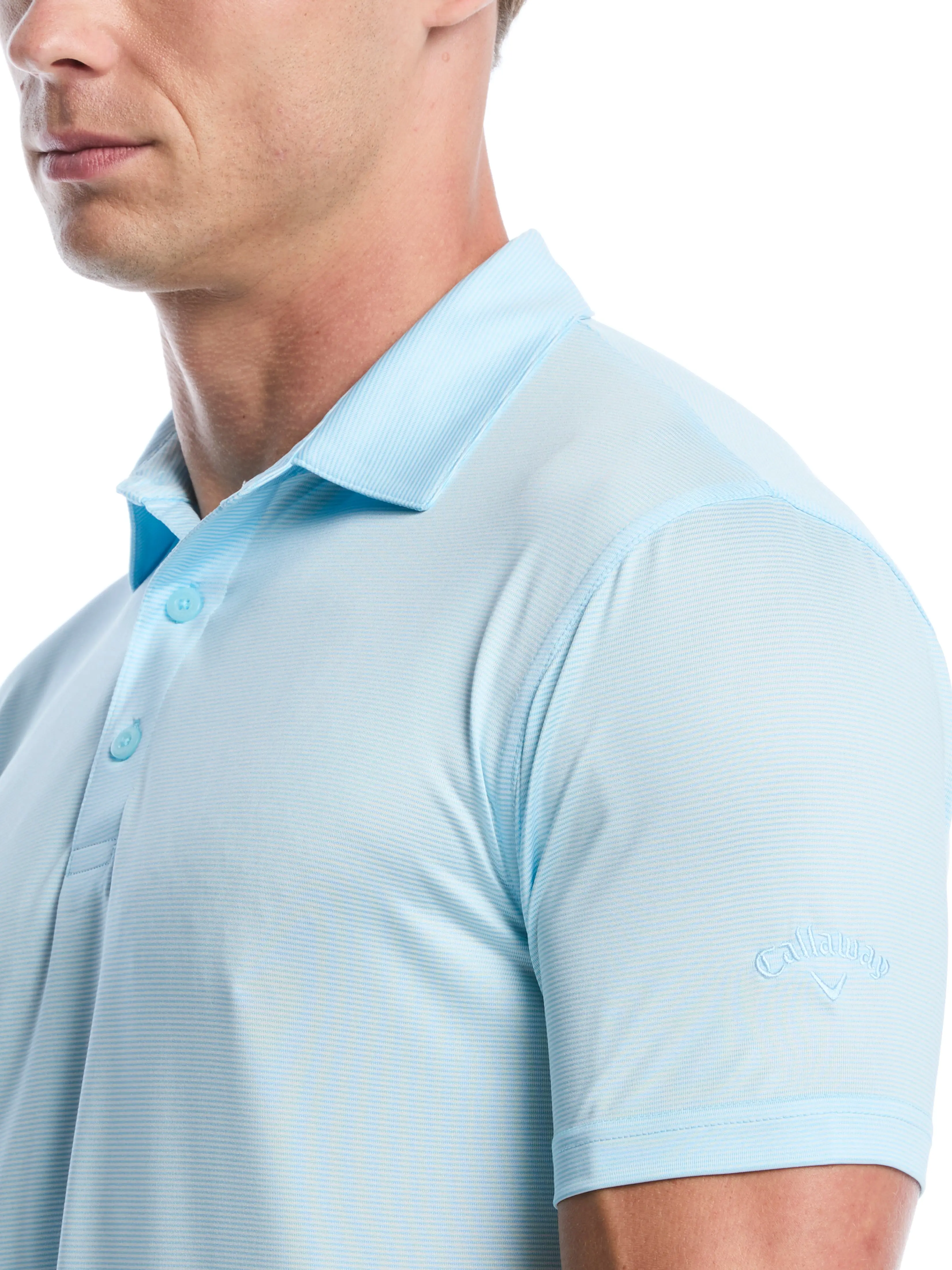 Mens Fine Line Stripe Polo