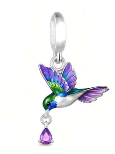 Silver Color Bird Beaded Pendant Necklace for Women, Daily Wear Jewelry Gift, Perfect Accessory for Handmade Bracelets