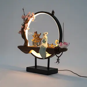 Incense Burner Holder 3 Gear Led Night Light Ceramic Backflow Incense Decoration