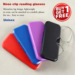 2 Pairs of New Clip-on Reading Glasses, Novel Design, Portable and Comfortable, Attach to Phone