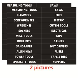 Toolbox Organization Labels Stickers, Waterproof and Scratch-Resistant, 44 Pieces for Tool Cabinets and Hardware Storage