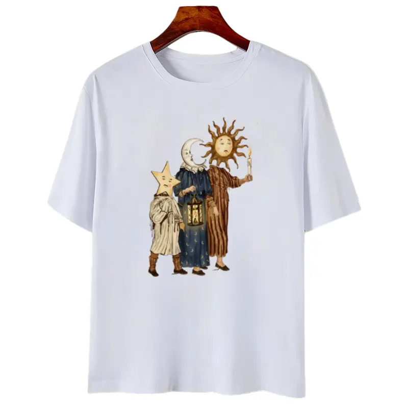 Trio Sun Moon Star T-Shirt, Y2k Tee, Gifts Shirt, Unisex Vintage Graphic Tees Gothic Grunge Y2k Emo Scene Clothes Men Women Streetwear