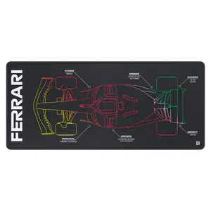 Ferrari Formula1 Deskpad | Water-Resistant | 5mm Thick | Anti-Slip Rubber Base | Soft-Polyester Top
