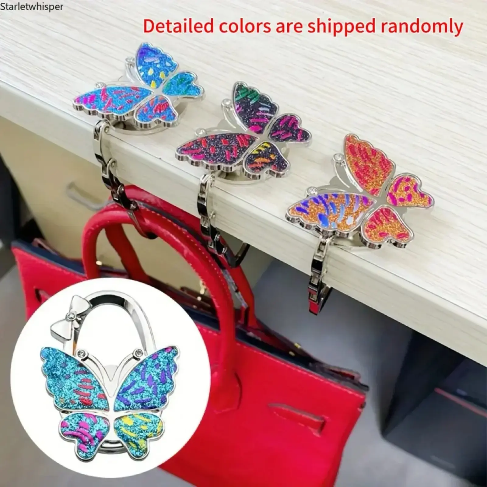 Butterfly Foldable File Hook - Portable Durable Document Organizer, Cute Desk Decor Storage Rack for Home Office Desktop Organization