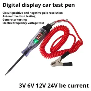 Car Voltmeter (color: Spring Line with Display), Automotive Diagnostic Tool, Automotive Circuit Tester, Accurate Voltage Measurement, Essential Car Maintenance Accessory