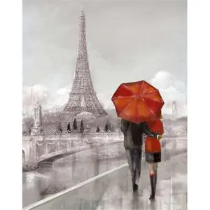 212 MAIN Ruane Manning Artistic Couple Motif Photo Poster Print, 11x14 Printed Paper, Parisian Eiffel Tower-Themed Modern Small Wall Decoration for Home Supplies