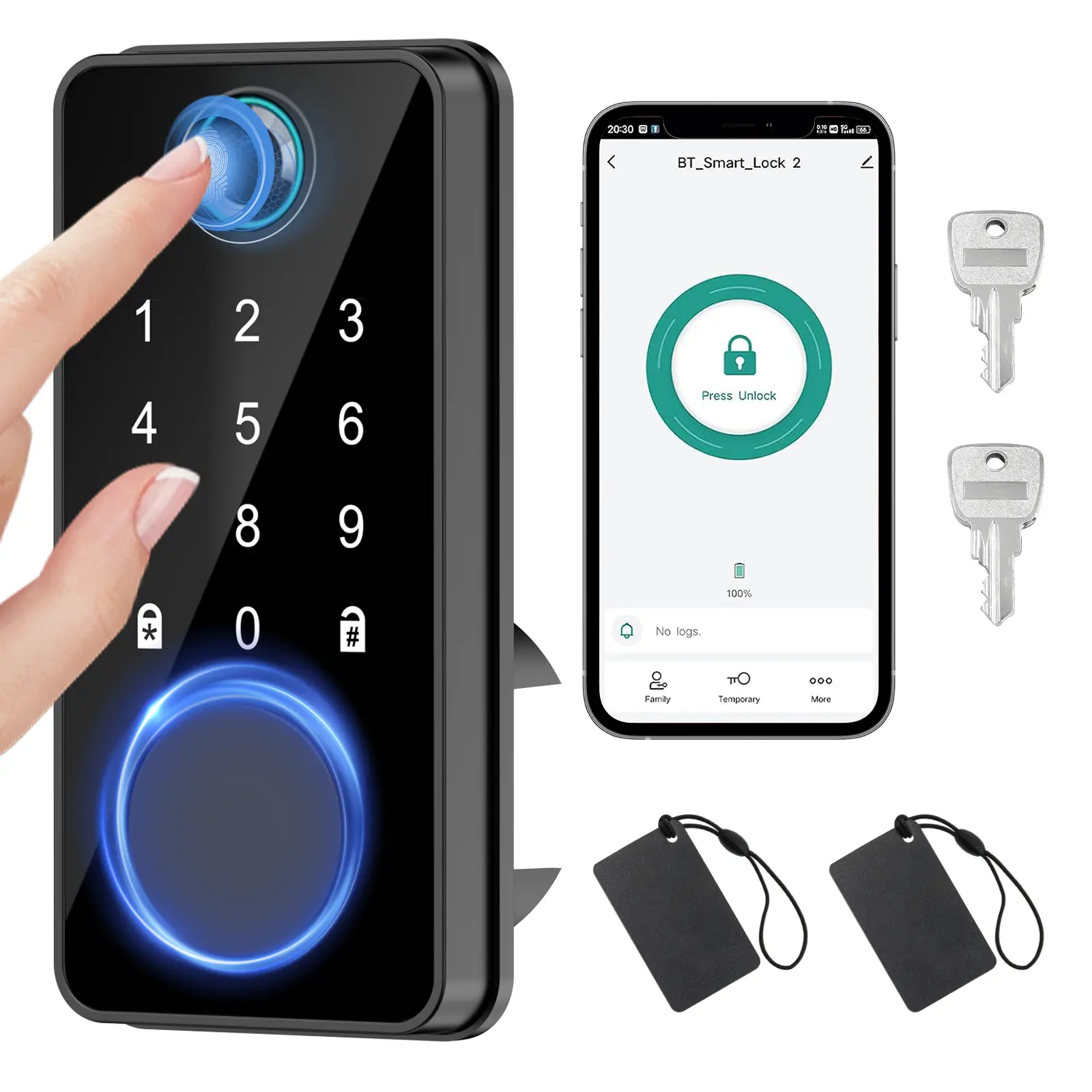 Smart Lock Keyless Entry, Fingerprint & Password Door Lock, Anti-Theft for Home/Apartment, Easy Installation