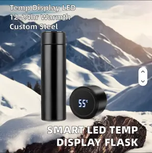 Rocemeth 500 ml Smart Thermos Water Bottle LED Temperature Display Stainless Steel, Hot & Cold Beverages - Drinkware, Flask