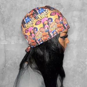 Nurse Bestie Satin-Lined Tie Back Nursing Scrub Cap