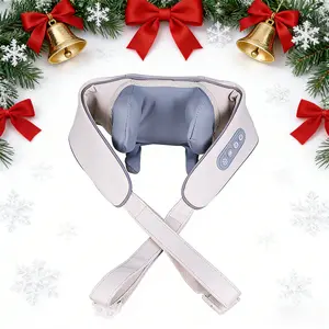 Golden Angle Shiatsu Massager 2-in-1 with Heat for Neck & Shoulder Pain Relief 4 Deep-Kneading Nodes Portable Rechargeable Cordless Massage Device