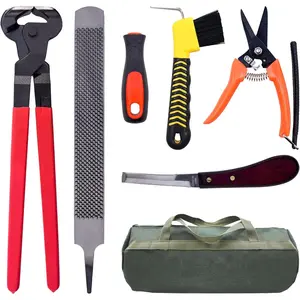 14 inch 6Pcs Professional Horse Farrier Hoof Trimming Tool Kits for trimming hooves of horses cows sheep donkeys and other medium-sized animals
