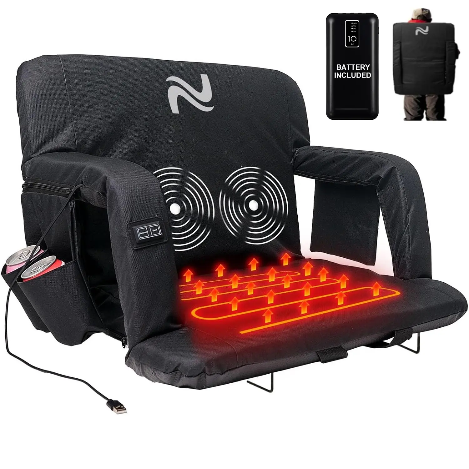 Massage Heated Seat with Battery