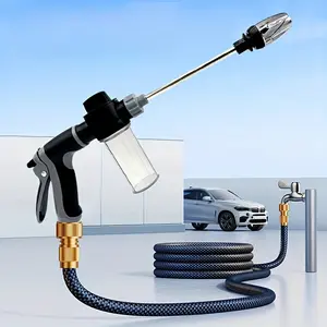 1pc High-Pressure Foam Water Gun - Suitable for Car Washing - Garden Watering - Stainless Steel Extended Rod Spray Gun