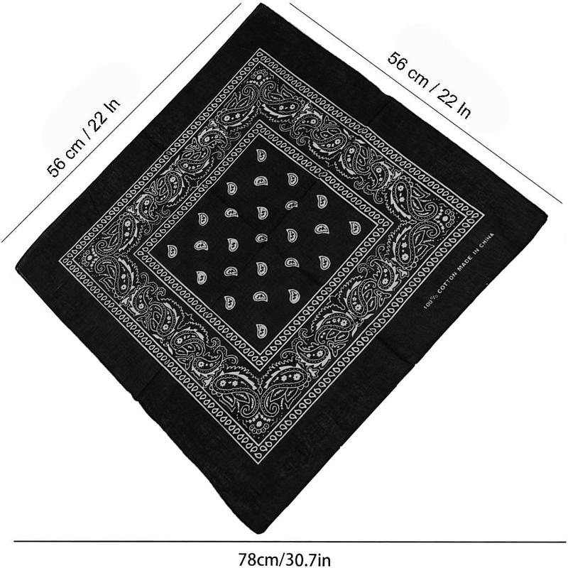 12Pcs Bandanas 100% Cotton Double Sided Paisley Print Head Wrap Scarf 12Pcs Bandanas 100% Cotton Double Sided Paisley Print Head Wrap Scarf