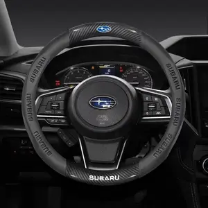 Subaru Brz WRX XV Ascent Forester Outback Impreza Legacy Anti-Slip Carbon Fiber Leather Ultrathin Steering Wheel Cover Car Acces