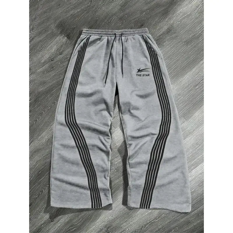 Men's Letter & Stars & Striped Print Drawstring Waist Sweatpants, Regular Fit Casual Street Elastic Waist Pants for Fall & Winter, Men's Trousers for Daily Wear, Sports Bottoms Men's Letter & Stars & Striped Print Drawstring Waist Sweatpants, Regular Fit Casual Street Elastic Waist Pants for Fall & Winter, Men's Trousers for Daily Wear, Sports Bottoms