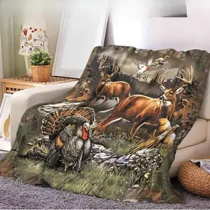 Animal Print Soft Multifunctional Blanket, 1 Count/2 Counts Multi-purpose Throw Blanket, Air-conditioned Room Blanket, Warm Nap Blanket for Home Office Travel Camping Halloween gift DreamyDwell Textiles