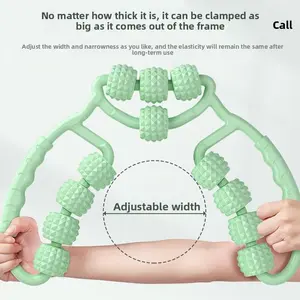 12-Wheel Upgraded Leg Massager, Deep Tissue Muscle Massage Roller Clip, Adjustable Width Ergonomic Yoga Foam Roller for Soreness Relief, Home Gym Fitness Tool