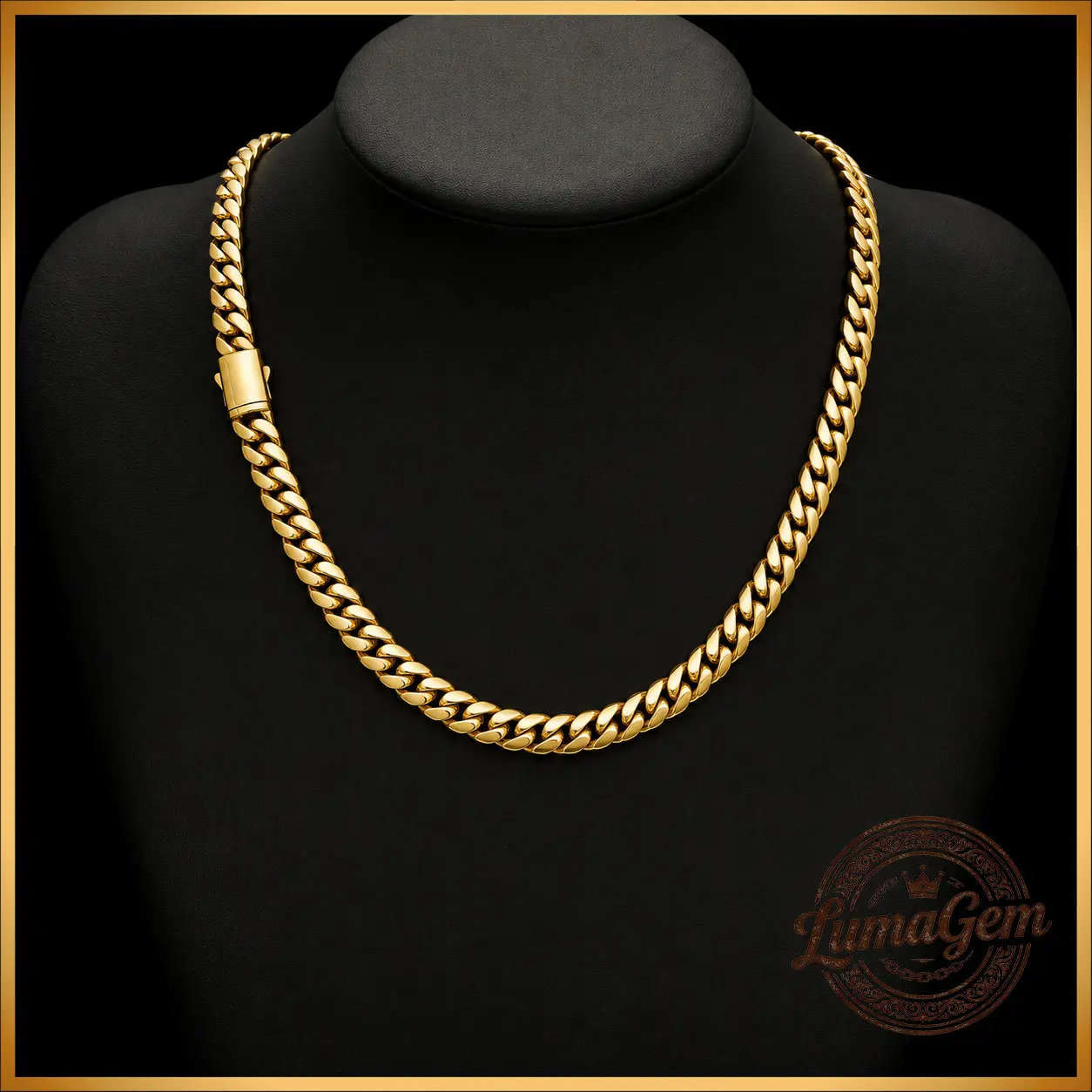 Lumagem 14K Gold Plated Miami Cuban Link Chain Necklace for Men Women, Gold Cuban Chain with Smooth S Clasp, Hip Hop Streetwear Fashion Jewelry, 6mm/8mm/10mm/12mm/14mm, 16/18/20/22/24/26/28/30in