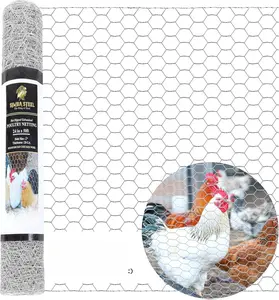 Chicken Wire 24 in x 50 FT x 2” Mesh x 20GA | Poultry Wire Netting | Hot Dipped Galvanised | Hexagonal Galvanized Mesh for Chicken Coop, Rabbit Cage, Fence Barrier PM24x50x2