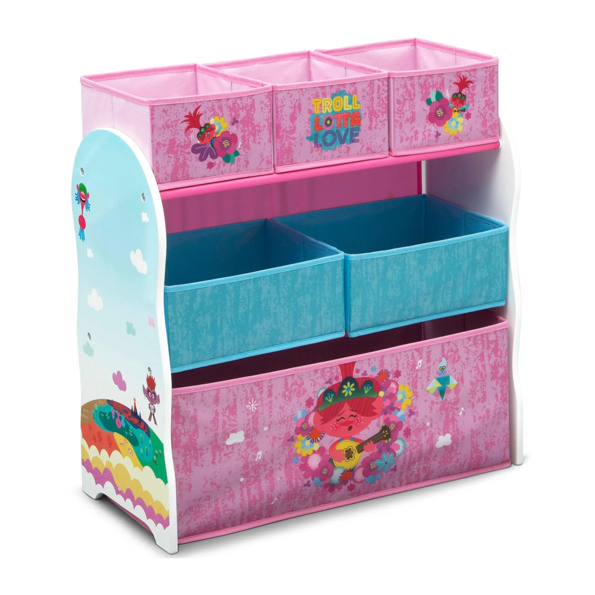 Trolls World Tour Design and Store 6-Bin Toy Organizer Trolls World Tour Design and Store 6-Bin Toy Organizer
